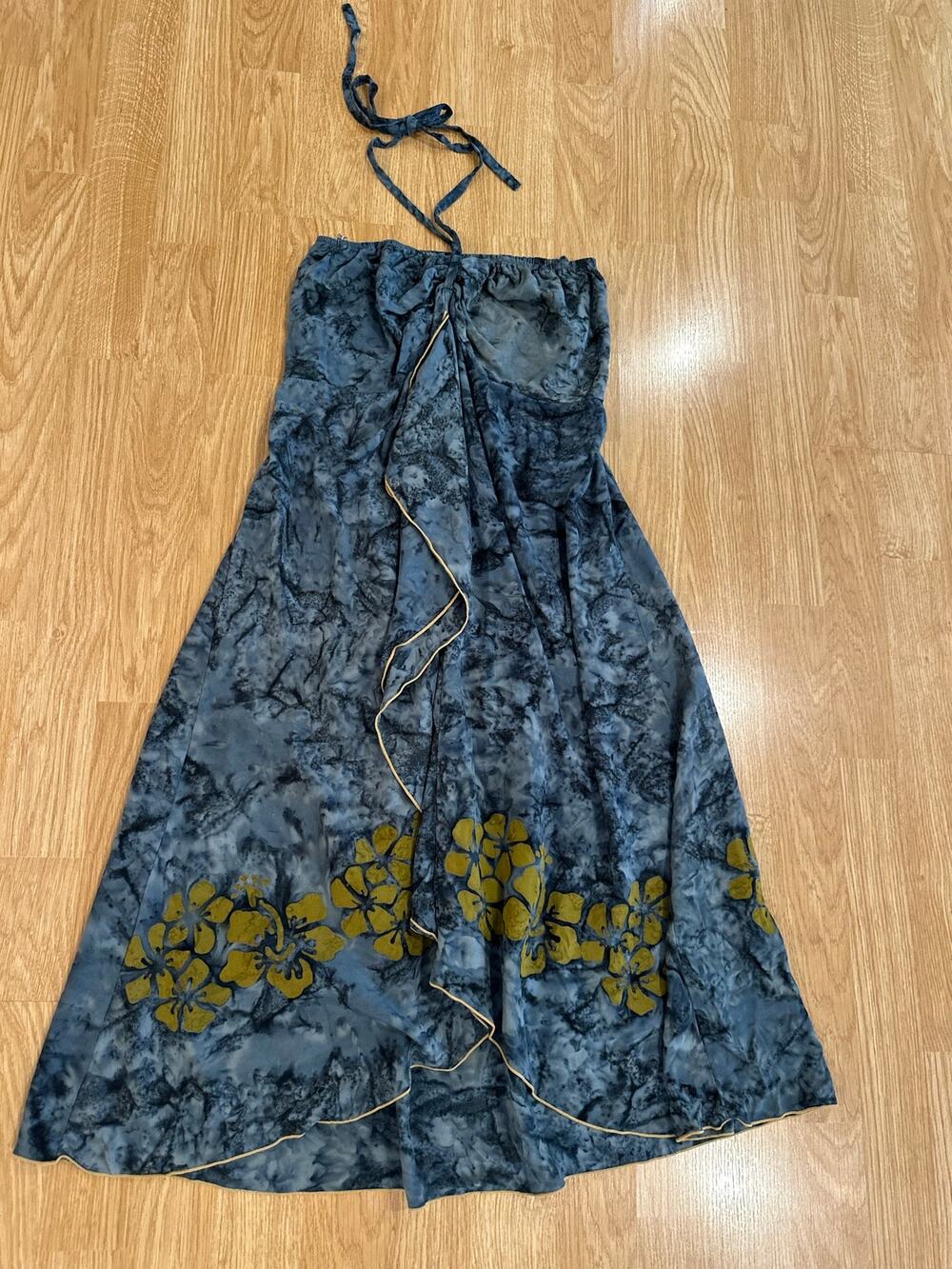 Y2K Vintage NaPua Collection Hawaiian Print Halter Dress, One Size